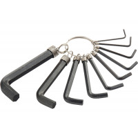 Набор ключей имбусовых HEX, 1,5–10 мм, CrV, 10 шт.,оксидированные, на кольце Sparta 112665
