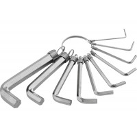 Набор ключей имбусовых HEX, 1,5–10 мм, CrV, 10 шт.,никелированный, на кольце Sparta 112685