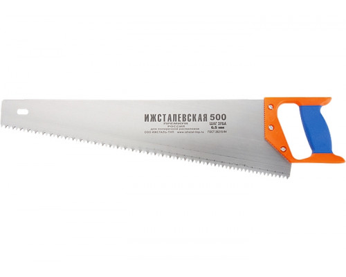 Ножовка по дереву, 400 мм, шаг зубьев 5 мм, пластмассовая ручка (Ижевск) 23162