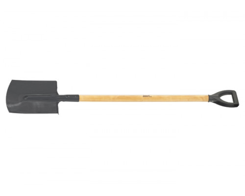 Лопата штыковая прямоугольная, с деревянным черенком СибрТех 61458