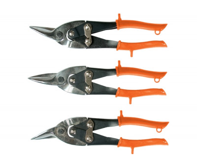 Ножницы по металлу, 250 мм, обрезиненные рукоятки, 3 шт (прямые, левые, правые) Sparta 783205 в Алматы