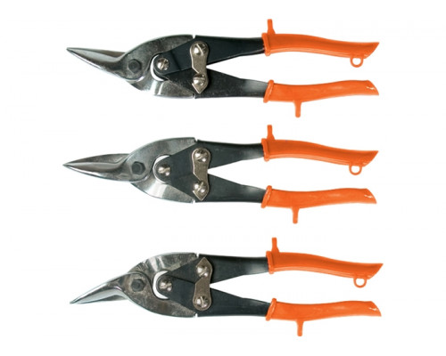 Ножницы по металлу, 250 мм, обрезиненные рукоятки, 3 шт (прямые, левые, правые) Sparta 783205