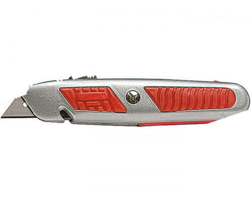 Нож, 18 мм, выдвижное трапециевидное лезвие, отделение для лезвий, метал.корпус Matrix Master 78967