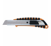 Нож, 18 мм выдвижное лезвие металлическая направляющая, металлический двухкомпонентный корпус SPARTA 78982