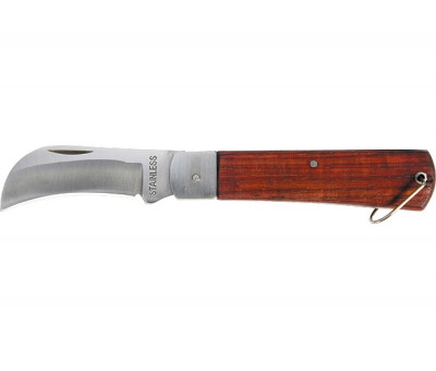 Нож складной, 200 мм, загнутое лезвие, деревянная ручка Sparta 78999 в Алматы