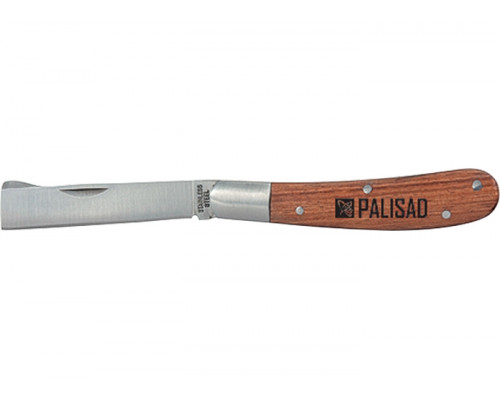 Нож садовый, 173 мм, складной, копулировочный, деревянная рукоятка Palisad 79002