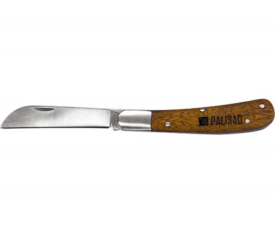 Нож садовый, 173 мм, складной, прямое лезвие, деревянная рукоятка Palisad 79003 в Алматы