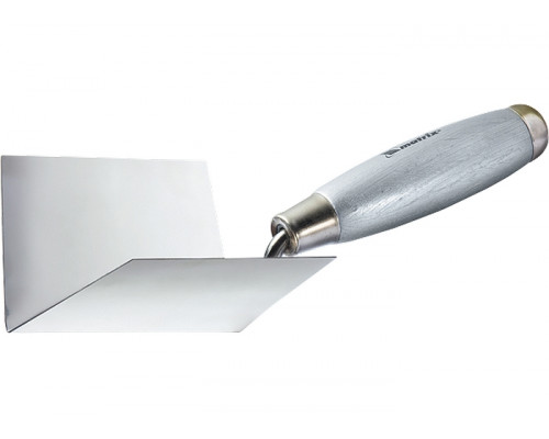 Мастерок из нерж. стали, 80 х 60 х 60 мм, для внутренних углов, деревянная ручка Matrix 86308