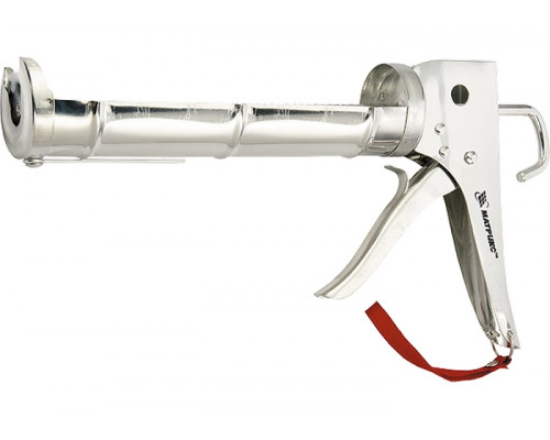 Пистолет для герметика, 310 мл, "полуоткрытый", хромир., зубчатый шток 7 мм Matrix 88640