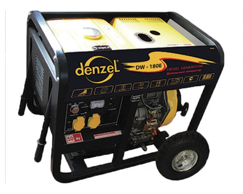Дизельная сварочная генераторная установка DW180Е, 4.5 кВт, 220В/50Гц, 12.5 л, электростарт Denzel 94664